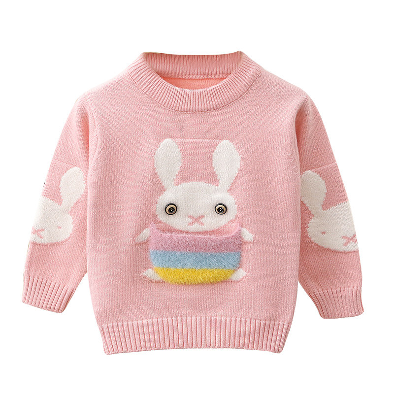 针织衫女童毛衣加绒加厚儿童洋气中小小童秋冬毛衣