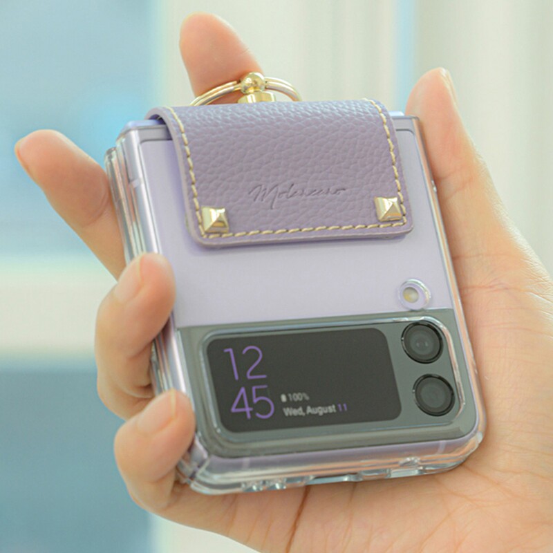 韩国适用三星zflip4全包铰链手机机壳铆钉指环手机保护套