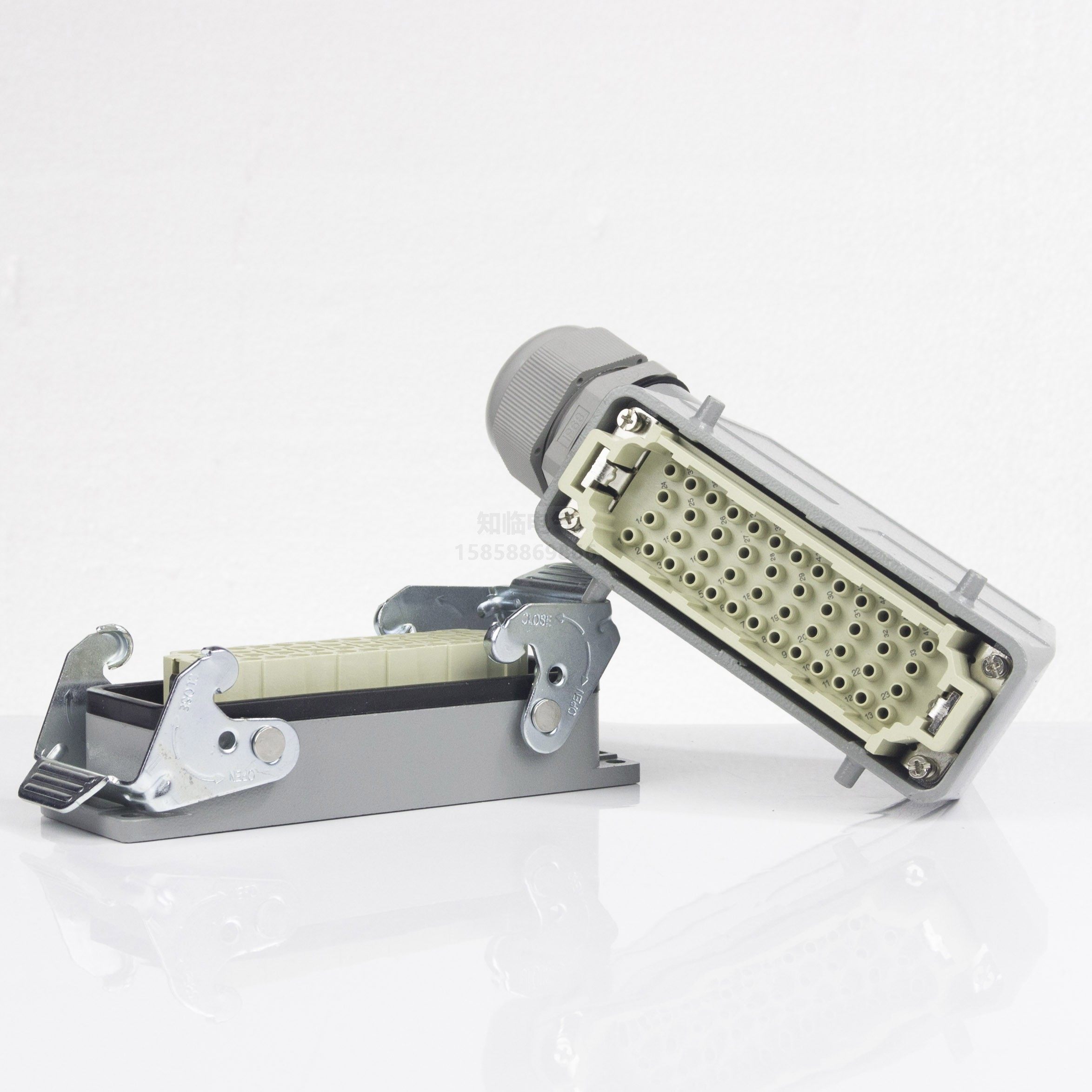 插头hdchee046重载连接器矩形防水工水工业航空冷压多芯插头