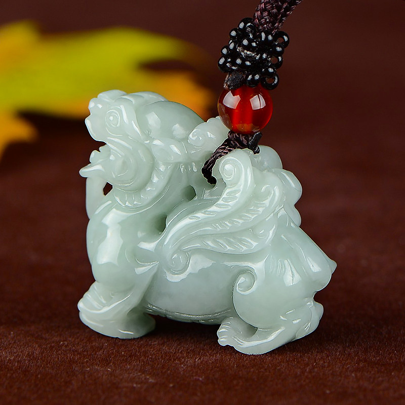 侍帝立体翡翠麒麟挂件天然a货缅甸玉石麒麟牌吊坠玉麒麟玉佩男女