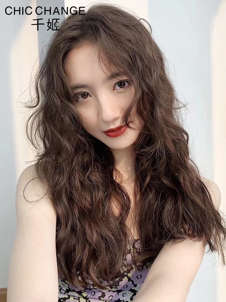 假发千姬长发羊毛卷烫发头套真发全真真人发自日常整顶假发