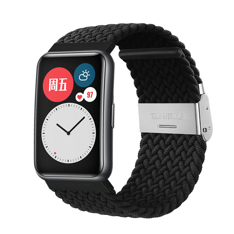适用huawei华为watchfitnew手表表带编织尼龙腕带tiab19b09精织watch