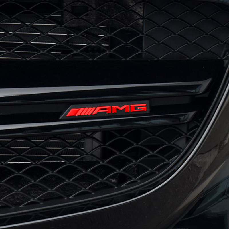适用奔驰c260le300la200l改装amg中网标车标贴汽车车标
