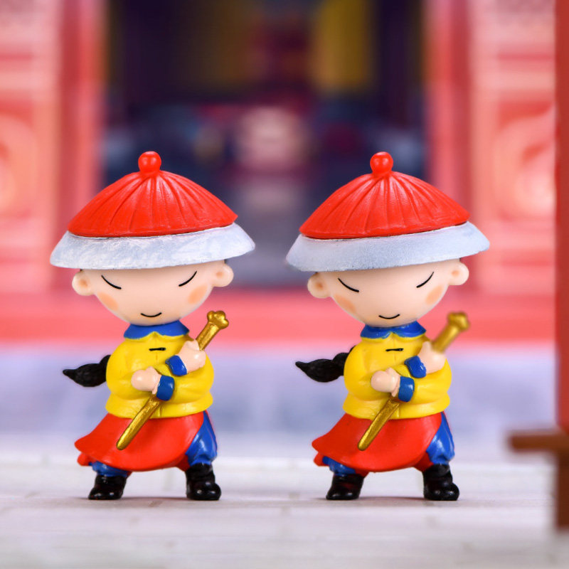 鱼缸造景装饰御前侍卫公仔水族箱卡通树脂景观造景