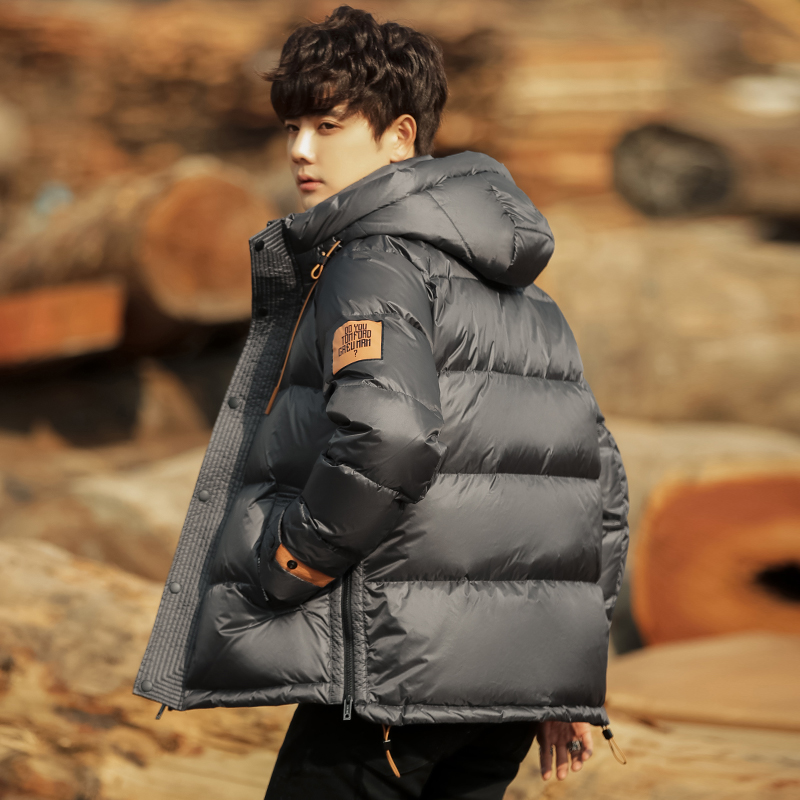 羽绒服男士短款2021冬季新款轻薄潮牌宽松加厚连帽外套青少年潮流