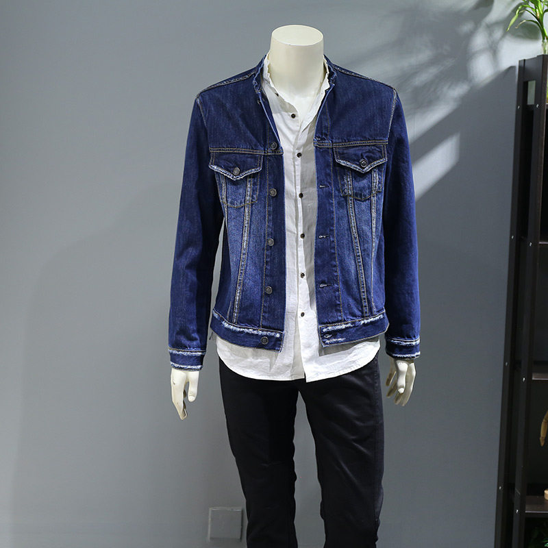 gdian高点外套立领外衣秋季修身休闲男青年复古夹克