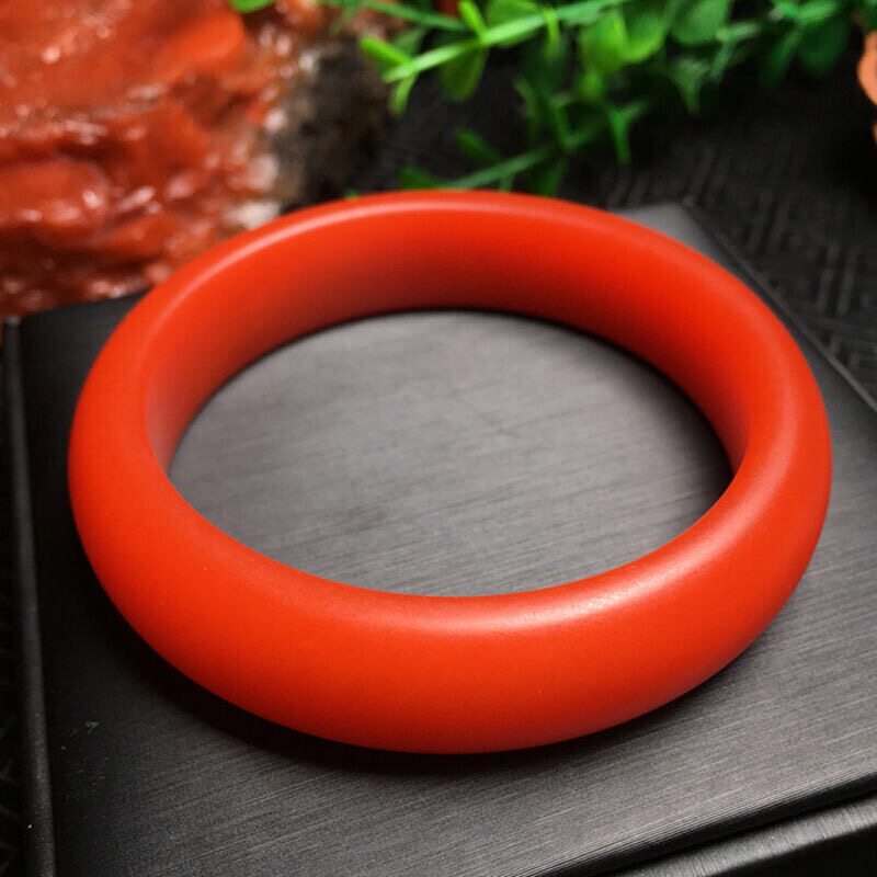 南红玛瑙磨砂手镯手环云南保山亚光柿子红满手镯