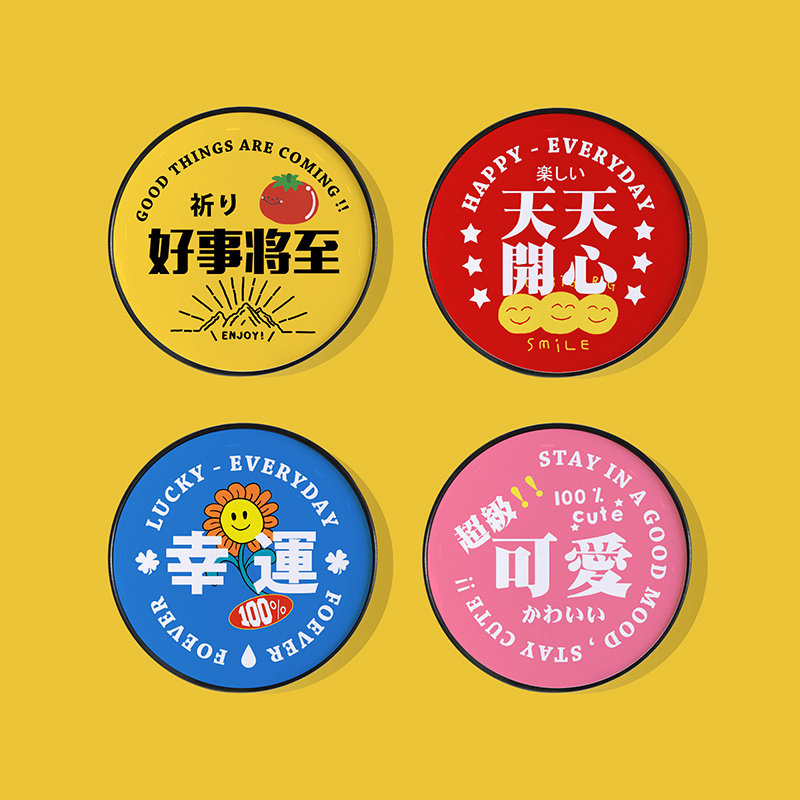 幸运好事开心可爱手机气囊支架ins伸缩折叠手机支架