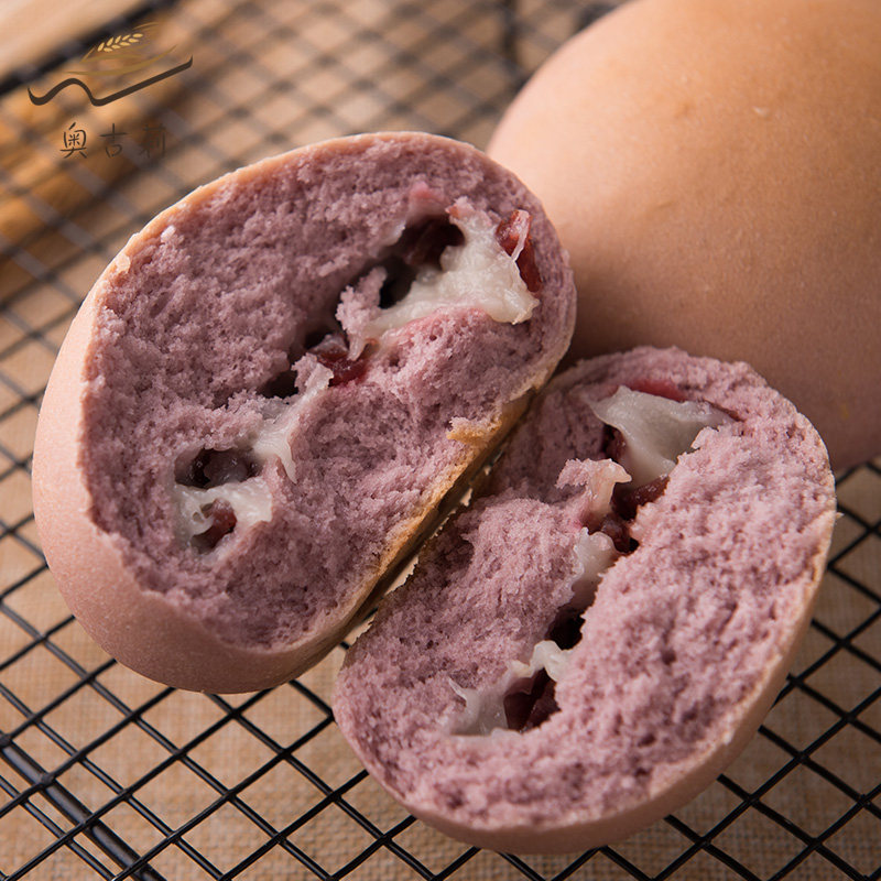 奥古莉全麦紫薯麻薯蔓越莓面包 木糖醇无油粗粮粗纤维饱腹代餐