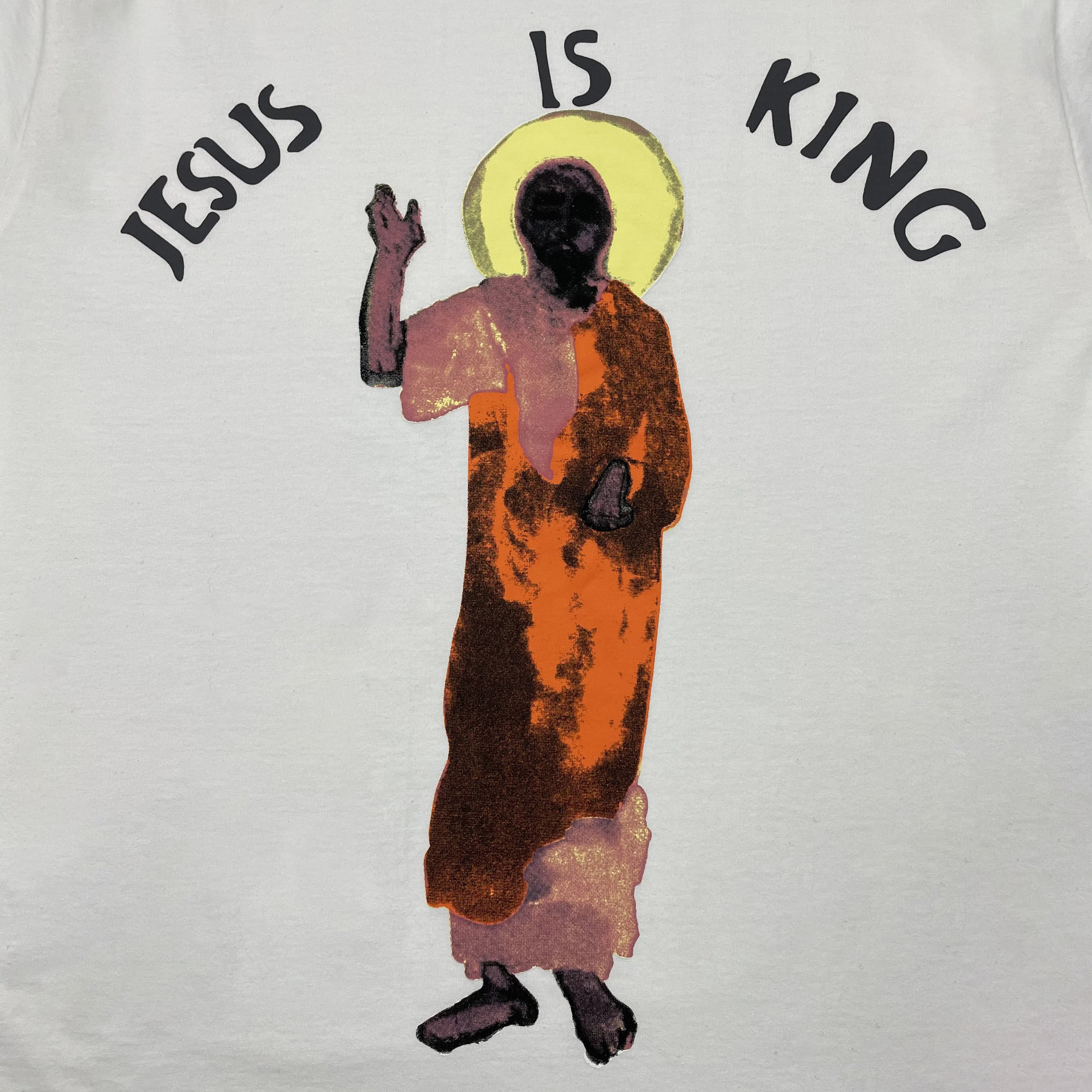 cpfmkanye发泡印花侃爷耶稣短袖jesusiskingt恤