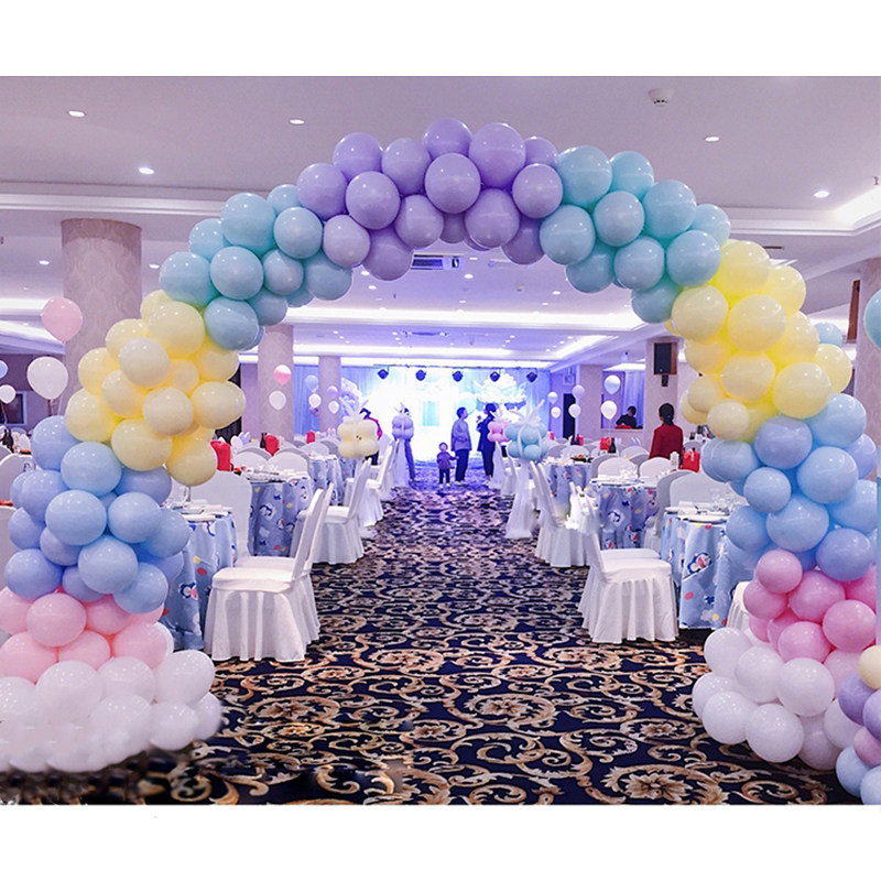 ins风彩彩虹马卡龙气球拱门生日派对开学装饰气球