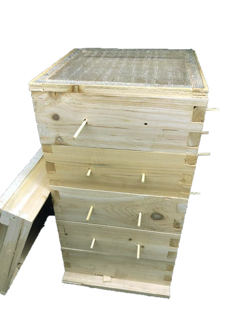 养蜂工具中蜂全套蜂箱土蜂方格子蜂箱全杉木制作土养新用碳化蜂箱