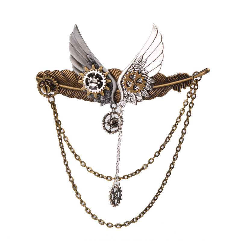 饰品齿轮千辰蒸汽朋克配件首饰lolita机械翅膀胸针