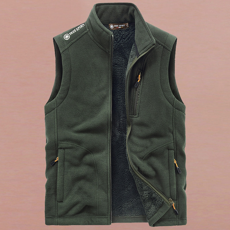 春季户外多袋工装马甲宽松绒衣休闲背心外套背心