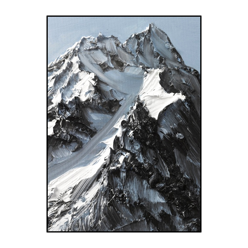 手绘抽象油画 玄关走道装饰画 现代简约北欧立体风景挂画冰峰林立