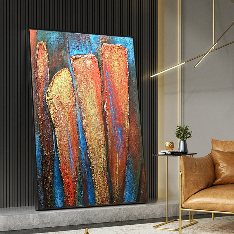 原创手绘肌理现代艺术油画北欧抽象挂画玄关客厅油画