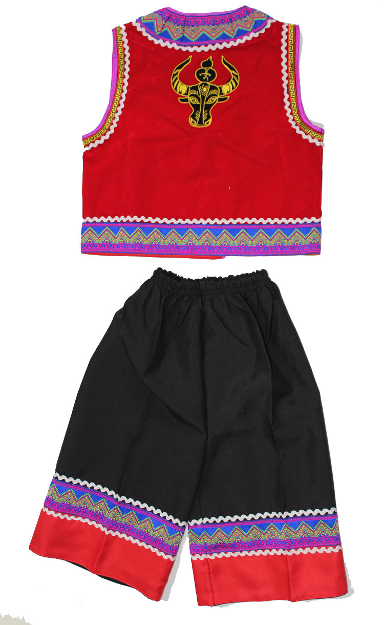 云南澜沧孟连佤族服装阿佤人民新歌六一元旦儿童演出服