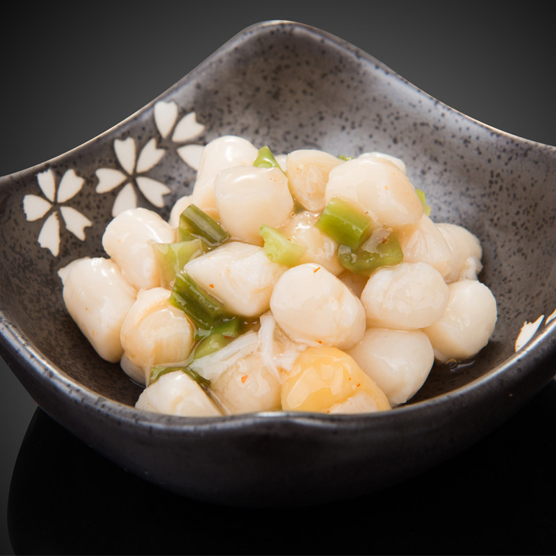 洋琪芥末扇贝500g新鲜日料即食贝柱日本料理寿司扇贝柱