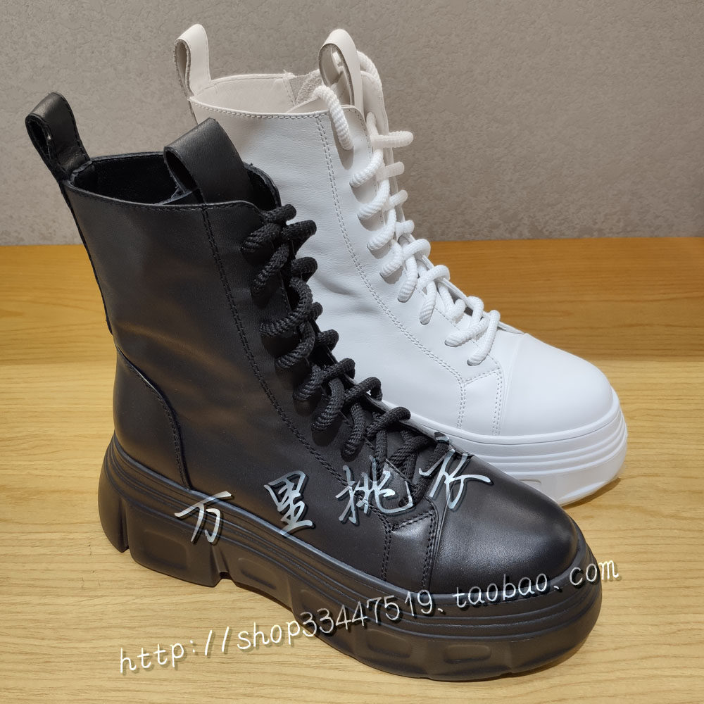 m602021秋款专柜正品真皮松糕马丁女靴女鞋马丁靴