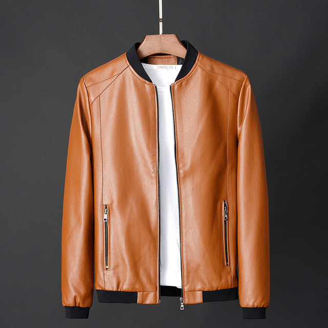2020 new casual leather jacket men's slim Korean style trendy handsome youth leather jacket men's spring and autumn motorcycle jacket 2020 new casual leather jacket men's slim Korean style trendy handsome youth leather jacket men's spring and autumn motorcycle jacket