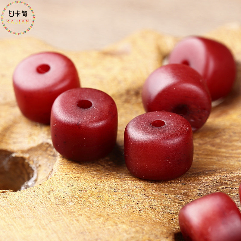 佛珠驼骨满血骆驼手串沁血手链藏式桶珠血珠其他diy饰品配件