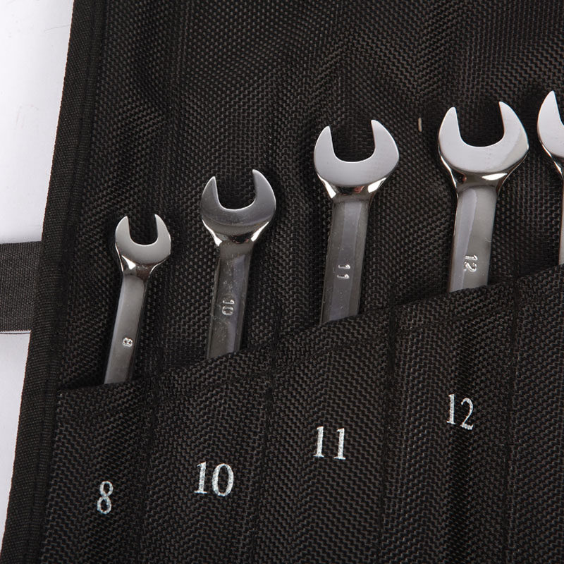 钢盾工具9件组套装铬钒钢公制两用加厚加长扳手组套梅花开口扳
