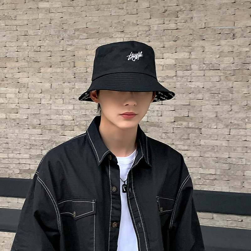 渔夫帽男春夏季酷帅时尚日系百搭潮大双面男士帽子