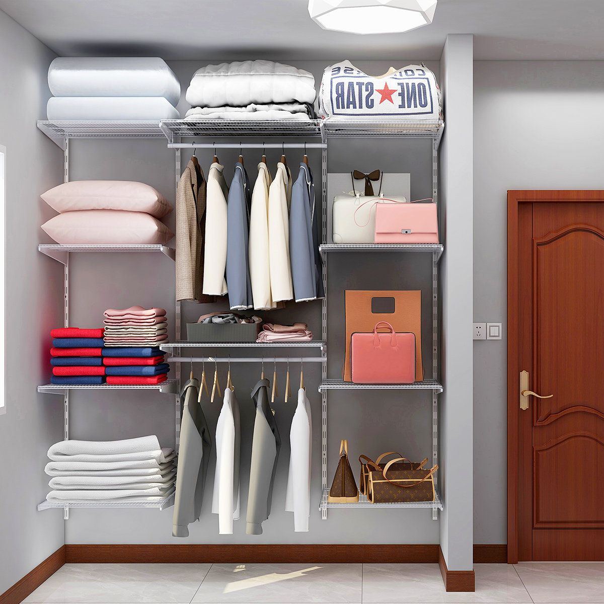 衣柜2m宽衣美达斯定制儿童收纳升降步入甲醛定制整体衣帽间