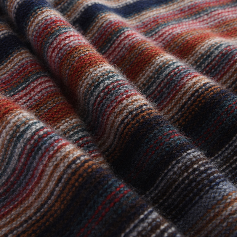 2020秋冬新款羊绒衫男青年加厚毛衣保暖山羊绒条纹休闲针织打底衫