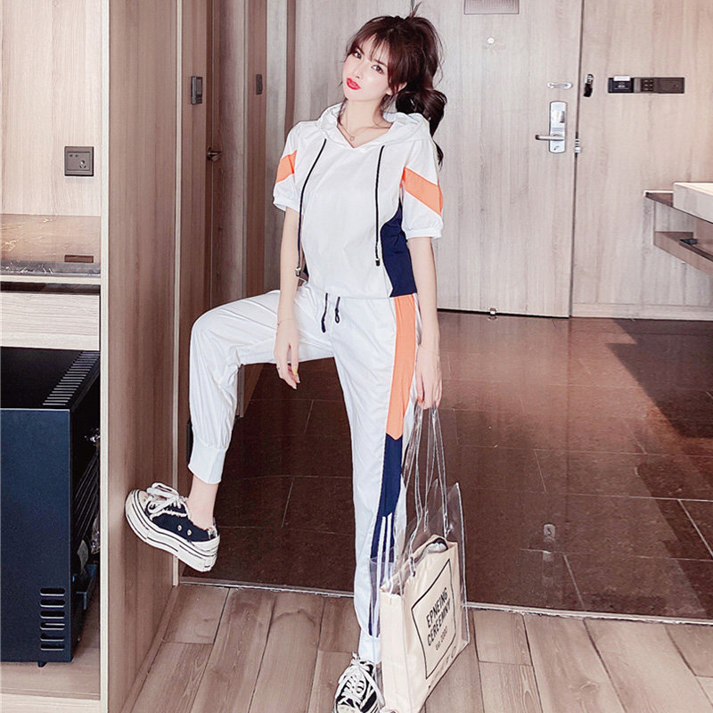 青少年运动套装少女2021夏装新款初中中高中学生休闲运动套装