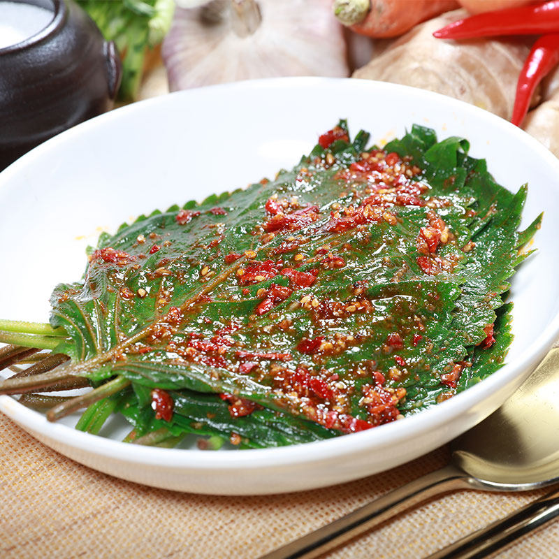 苏子叶子叶延吉下饭风味韩式咸菜特产辣拌朝鲜族腌制