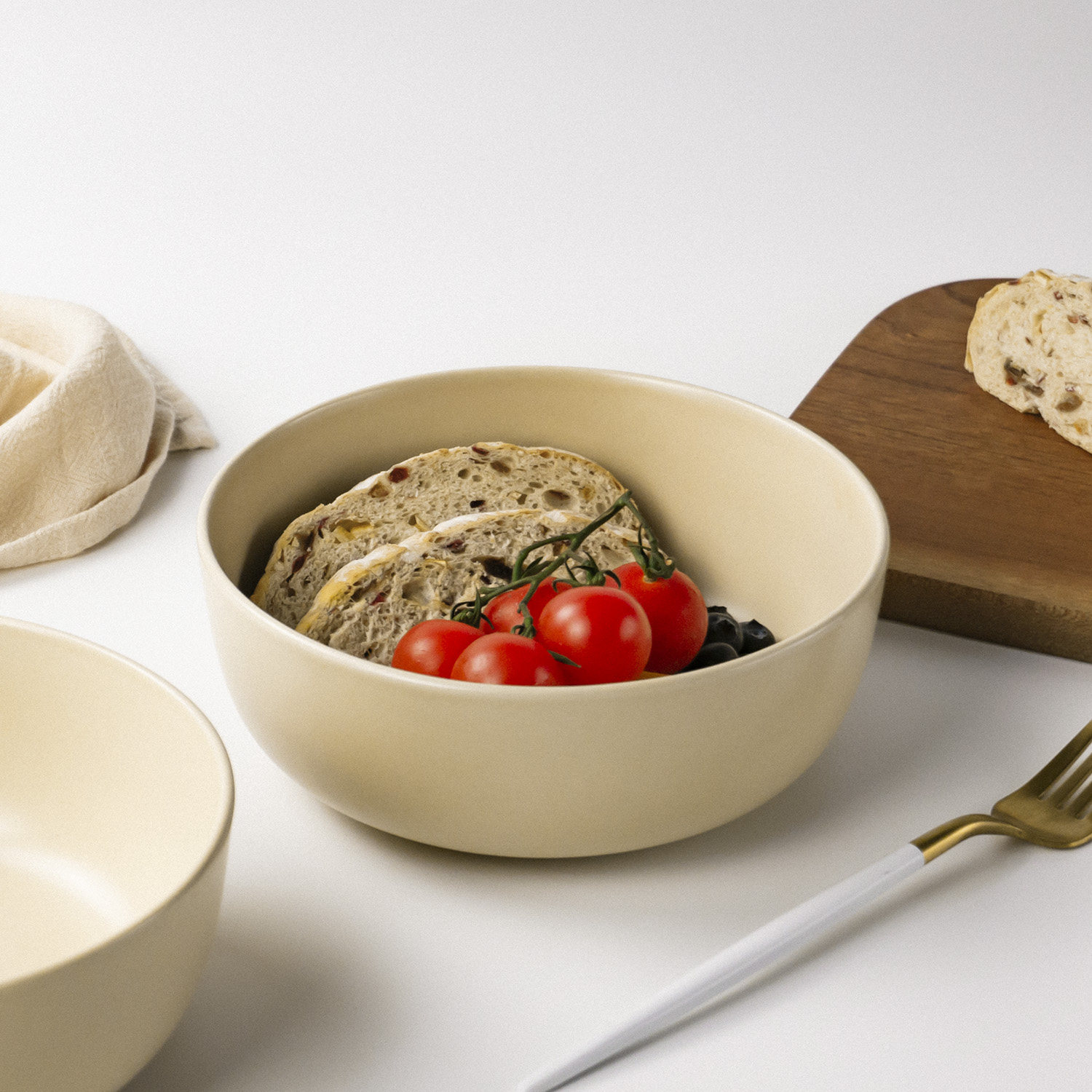 tatanarains美式淡奶黄色大碗家用陶瓷餐具简约碗