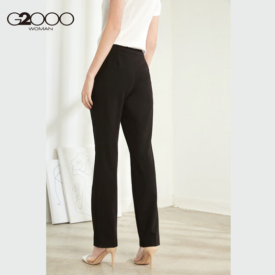 G2000 Women's Business Casual Work Western Pants Black Temperament Medium Waist Straight Tube Formal Pants G2000 Women's Business Casual Work Western Pants Black Temperament Medium Waist Straight Tube Formal Pants