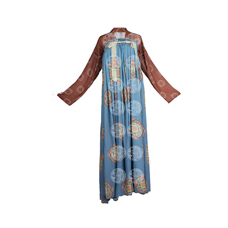 花荣唐花纹六米片式一片花纹襦裙复原荣生齐胸汉服