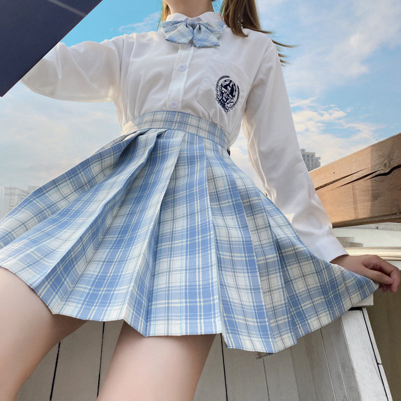 白溟jk制服日系夏季学院学生水手正版中牌格学生校服