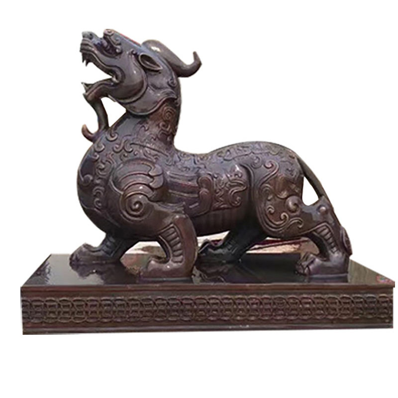 古代园林招财神兽雕塑定制大型铸铜独角兽雕塑镇摆件
