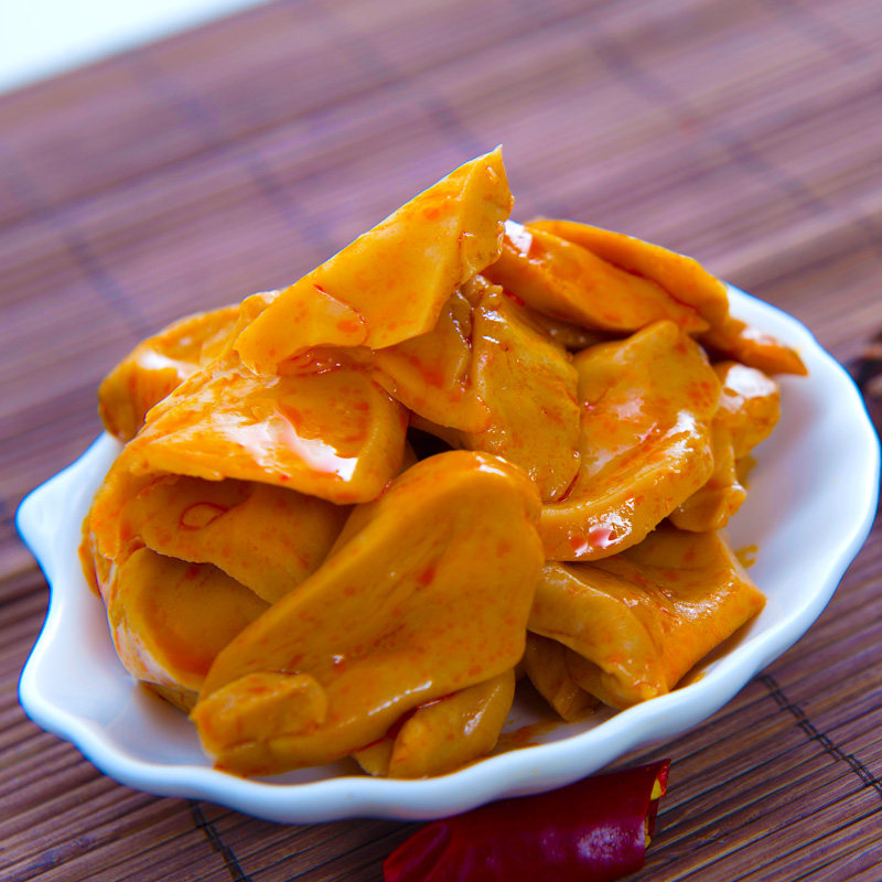 渝美美滋重庆特产麻辣小吃零食500g红油杏鲍蔬菜干