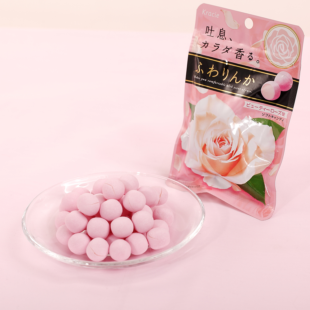 日本进口零食kracie玫瑰花香味体香糖果32g 神奇约会口香糖软糖