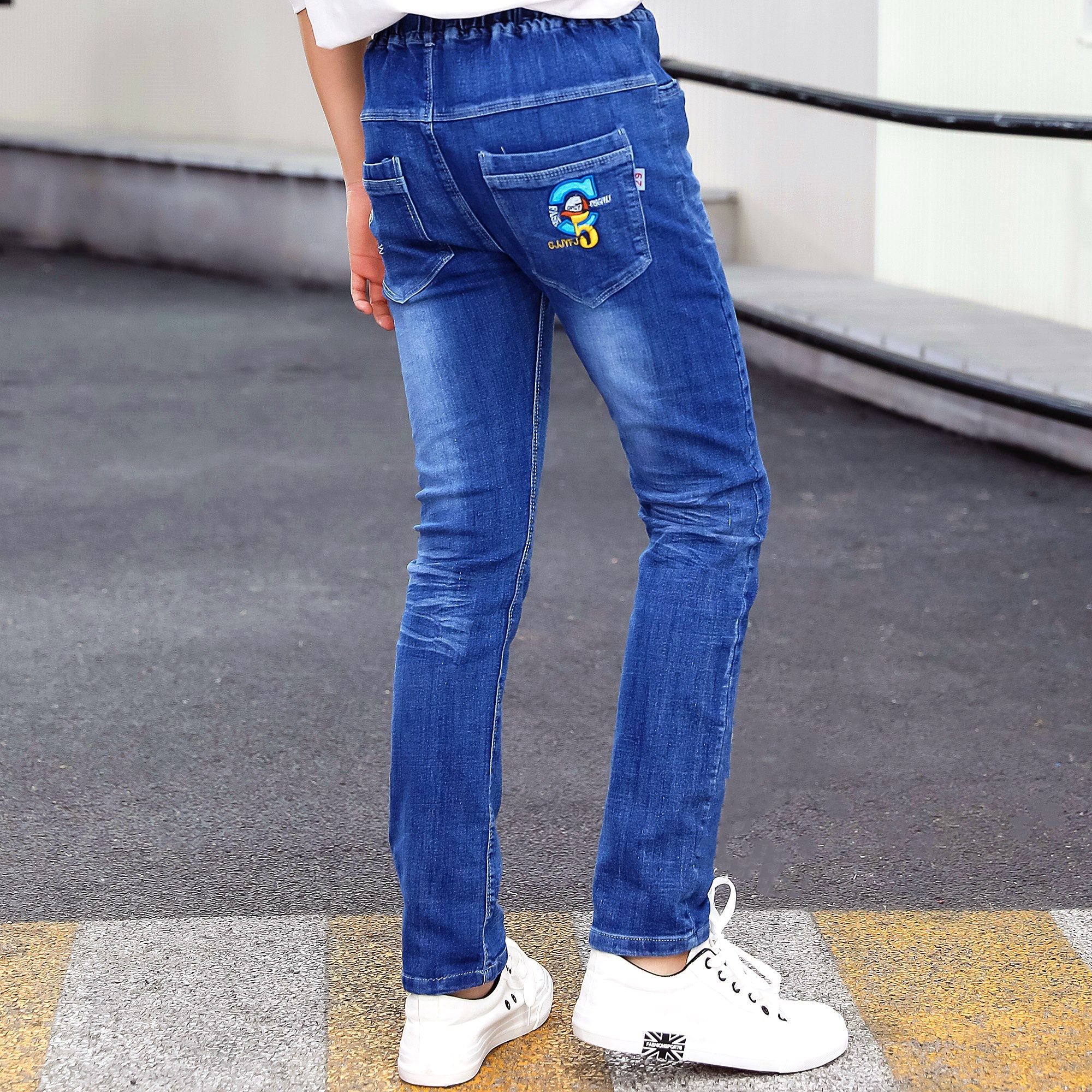 男大童牛牛仔裤春秋秋季2021新款中大男孩初中生裤子