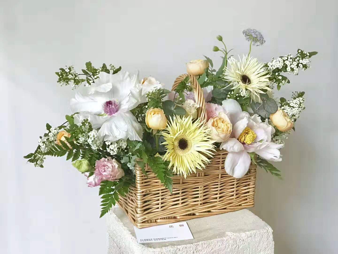 藤编手提花篮插花创意竹节花艺装饰摆件鲜花花篮