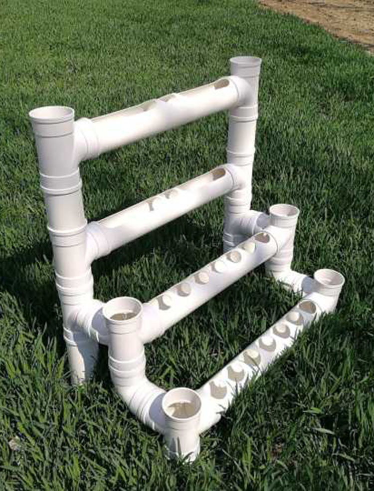 花盆新款阳台种植机花架pvc管道土培水管种菜花架