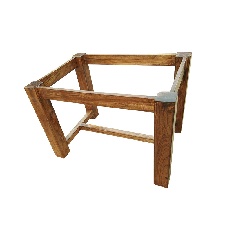 实木架子桌子榆木家用工字木桌木质餐桌桌架台脚台架