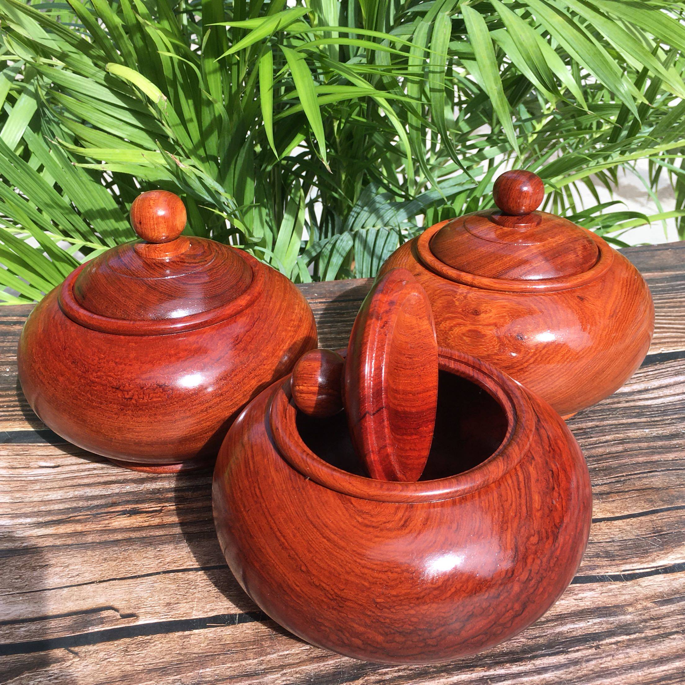 红木茶叶储存罐花梨木大紫檀整体实木拼接缅花茶叶罐