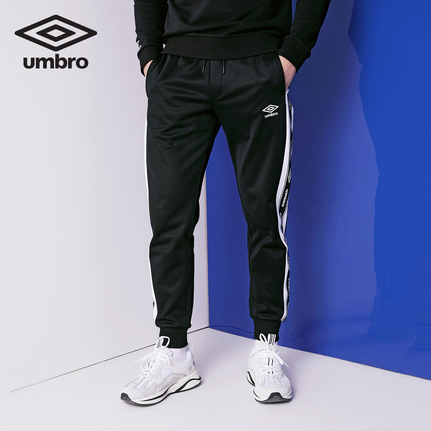 umbro茵宝2019秋季新款男士串标针织运动卫裤运动长裤