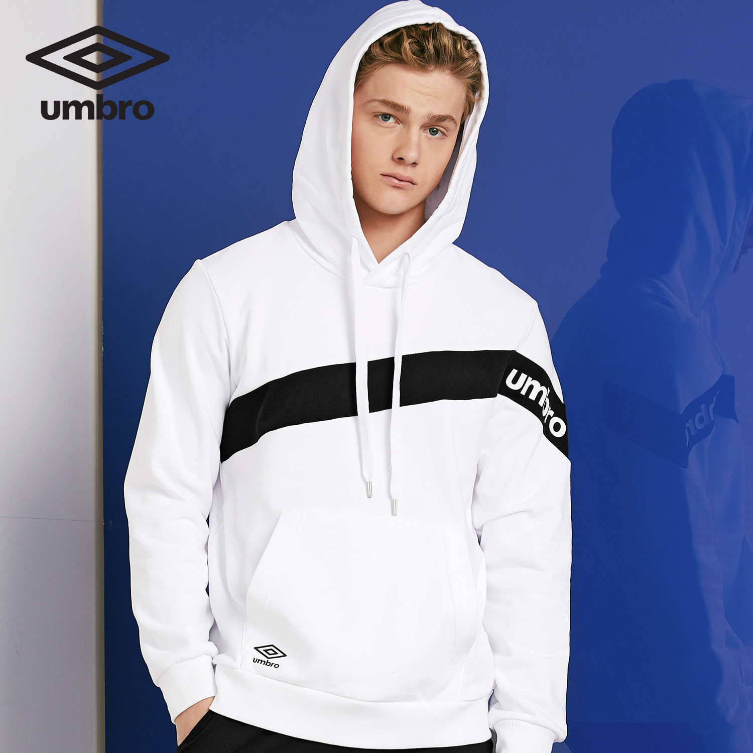 umbro茵宝2019秋季新款运动卫衣男子套头连帽运动卫衣