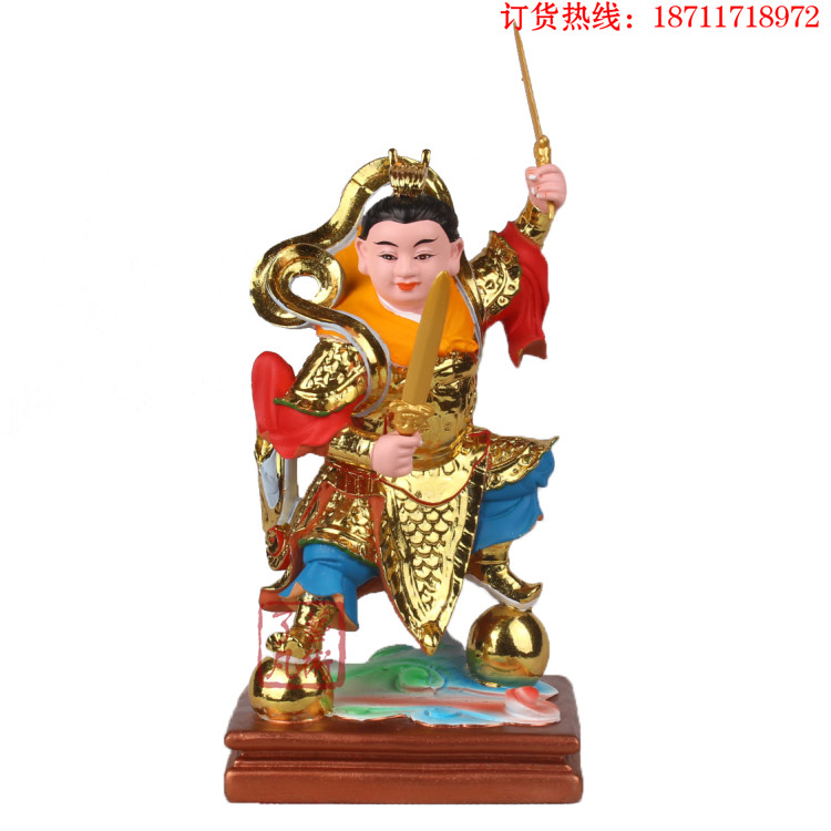 太子金吒木神像中坛元帅道教树脂树脂工艺工艺品三太摆件