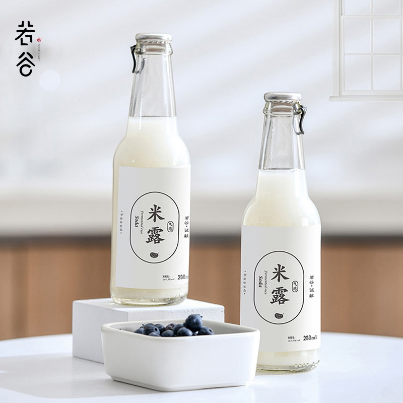 若谷家气泡米露微醺女士低度甜酒糯米发酵碳酸碳酸饮料