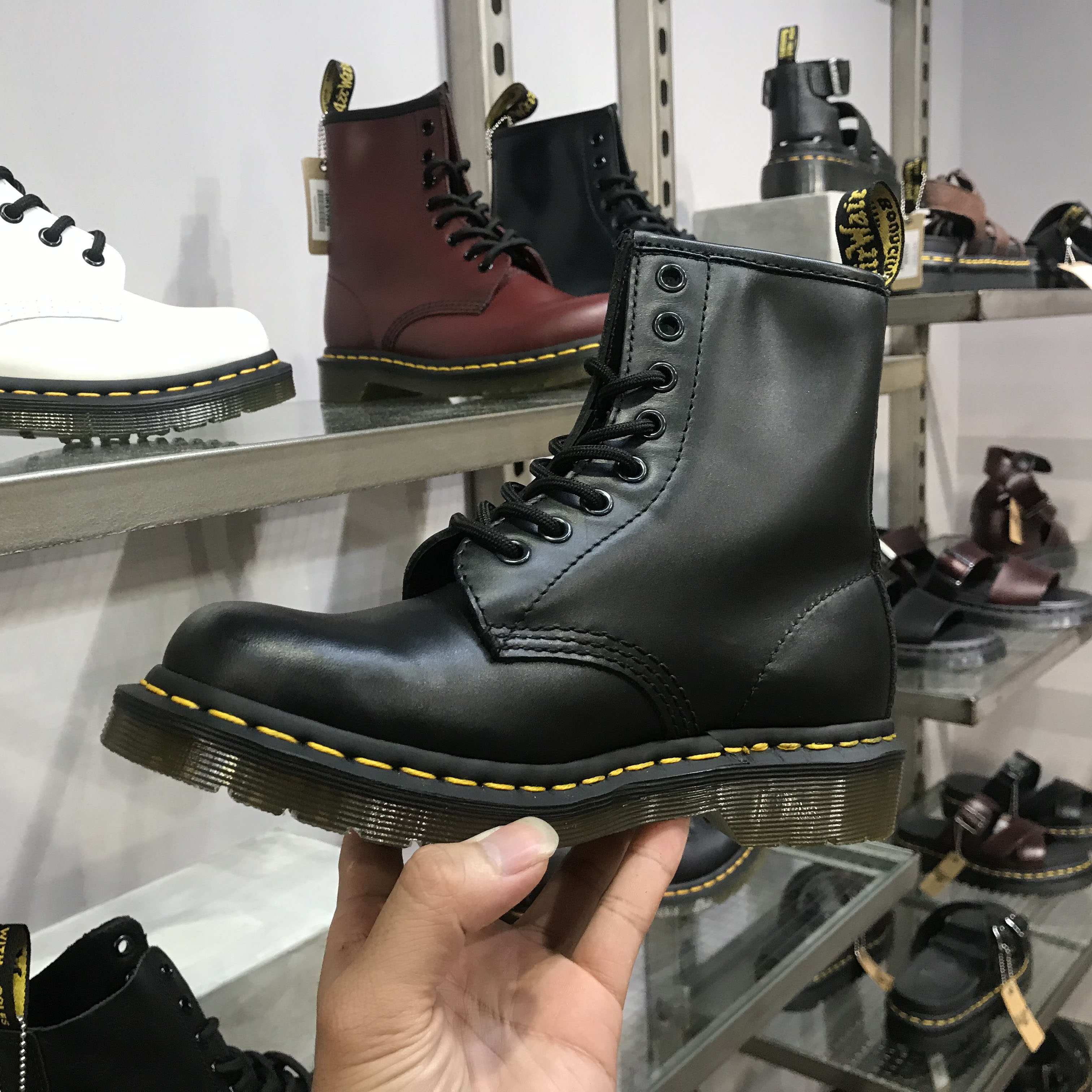 dr马丁martens经典1460黑色8孔软皮马汀博士马丁靴