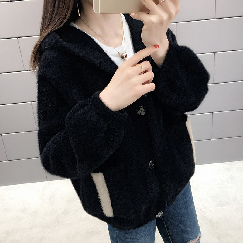 网红女士水貂毛衣外套秋装2020年新款毛针织衫