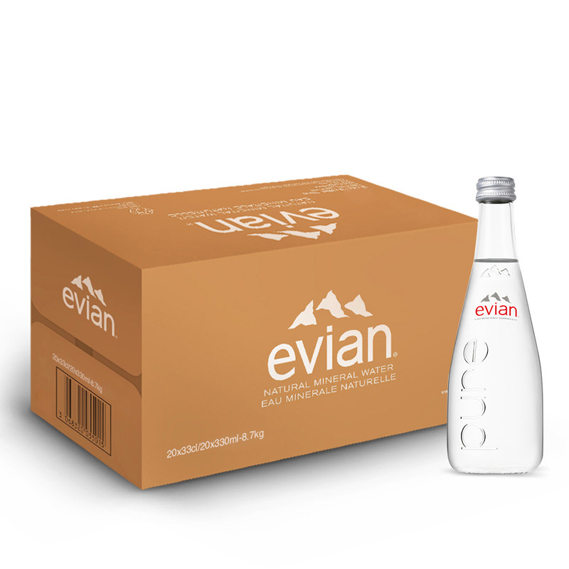 法国evian依云进口天然矿泉水330ml-750ml高端弱碱性家庭饮用水